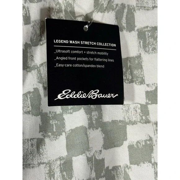 Eddie Bauer Womens Legend Stretch Wash Checkered Shorts Size 10 NWT - Picture 7 of 12